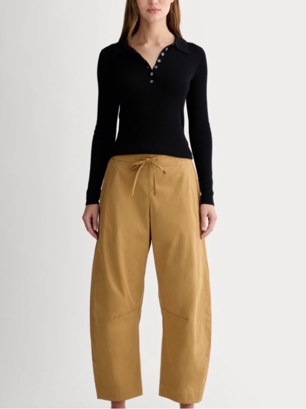 Everlane Easy Barrel Pants, Oak Brown, size medium NWT - Picture 2 of 6